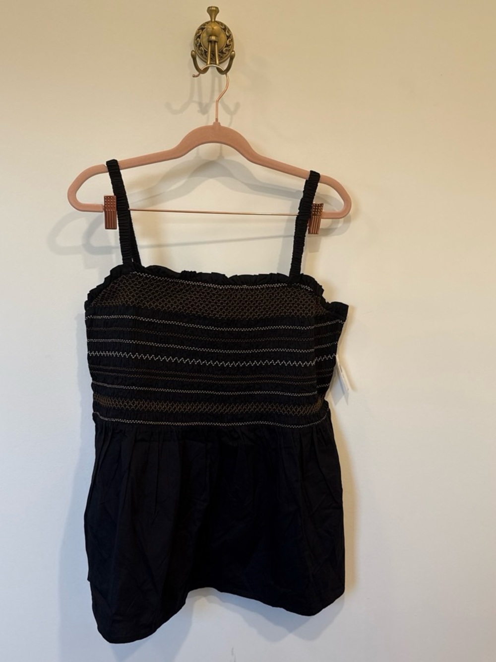 Old Navy Black Smocked Top with Straps